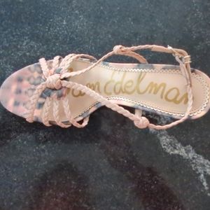 Sam Edelman blush colored braided leather sandals